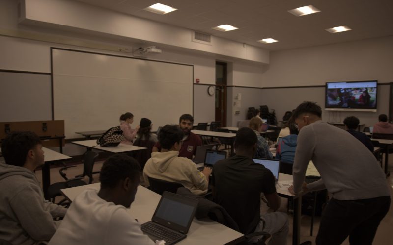 Student mentees receive detailed presentations and interactive worksheets on important college application topics.